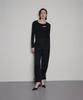 Uboa Black Silk Wool Asymmetrical Strap Pants