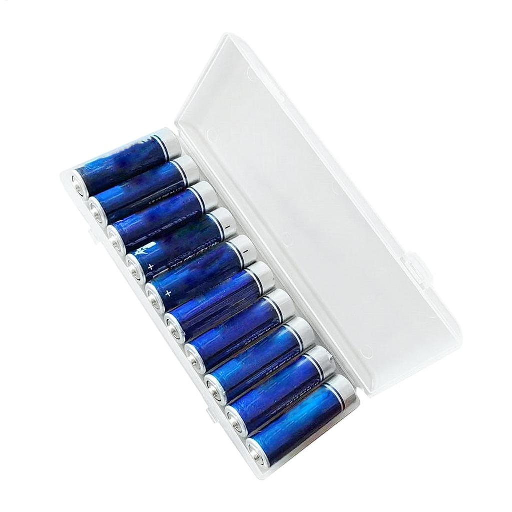 AA/AAA Battery Storage Box Transparent Battery Storage Box Can hold 10 AA Batteries Or 10 AAA Batteries