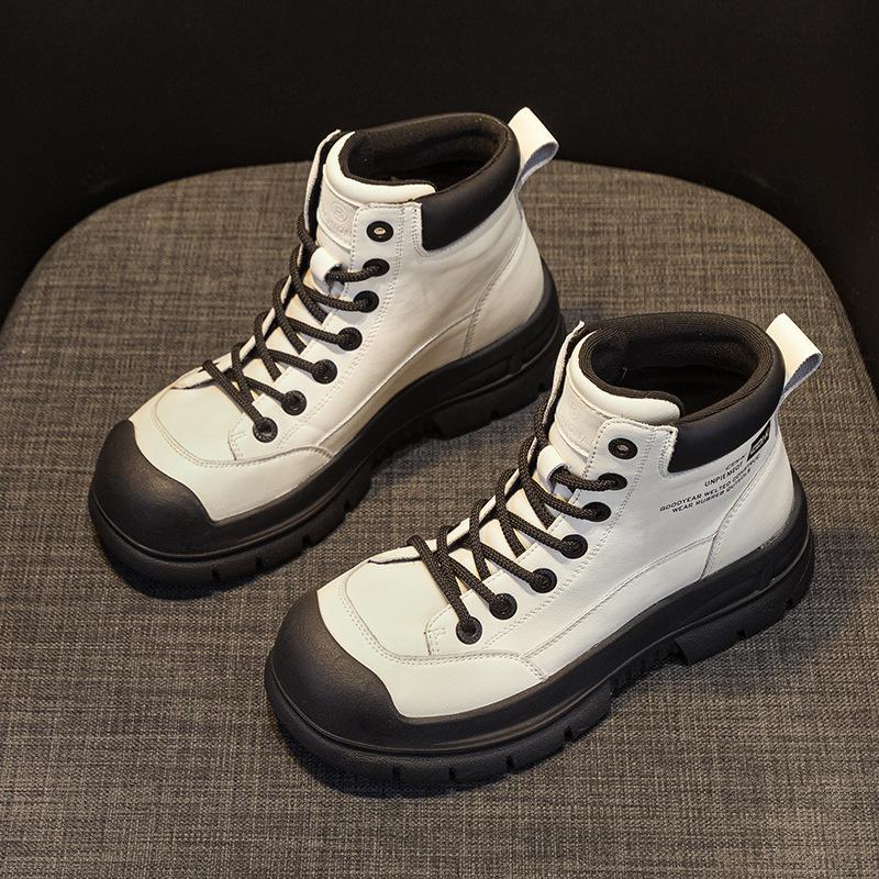 Martin Boots Platform Internet Celebrity Retro Contrasting Color 2025 New Spring and Autumn Fried Street Fashion Short Boots American Tooling Boots