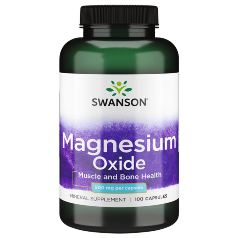 Swanson Magnesium Oxide 500mg Capsules 100 Tablets 1 pcs