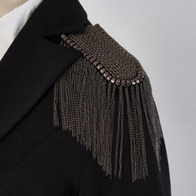 Breastpin Brooch Shoulder Board Pin Jacket Vintage Brooch Tassel Chain Epaulette Women