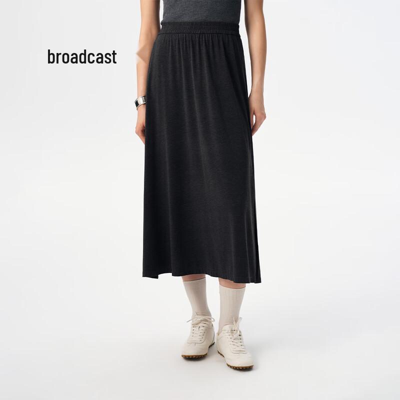 Broadcast Commuter High-Waist A-Line Mid-Length Skirt