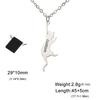Customized Name Date Jumping Cat Necklace Stainless Steel Personalized Name Animal Charm Necklace Animal Jewelry Gift