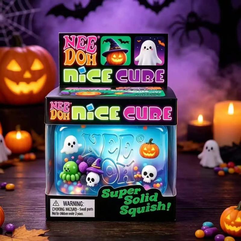 NeeDoh Halloween Spin Pompoen Zachte Squishy Sensorisch Fidget Speelgoed Stressverlichting Decompressie Cadeau