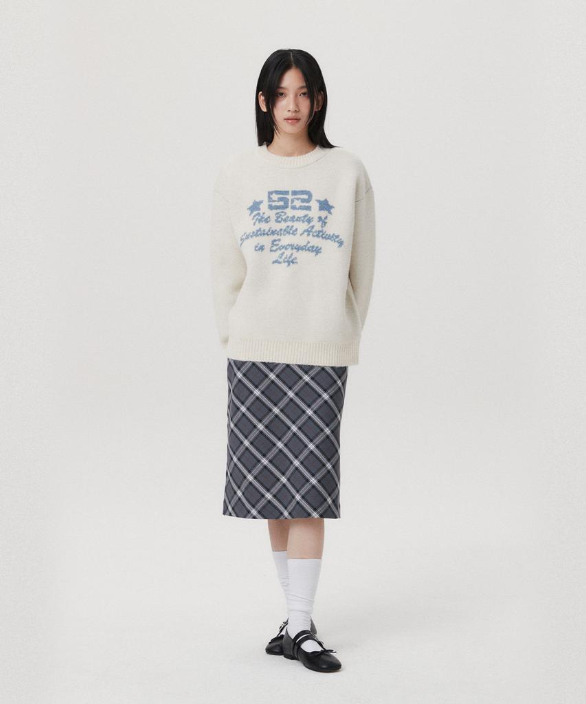 AMES-WORLDWIDE 52 Jacquard Sweater Ivory(Am2Efuk600A)