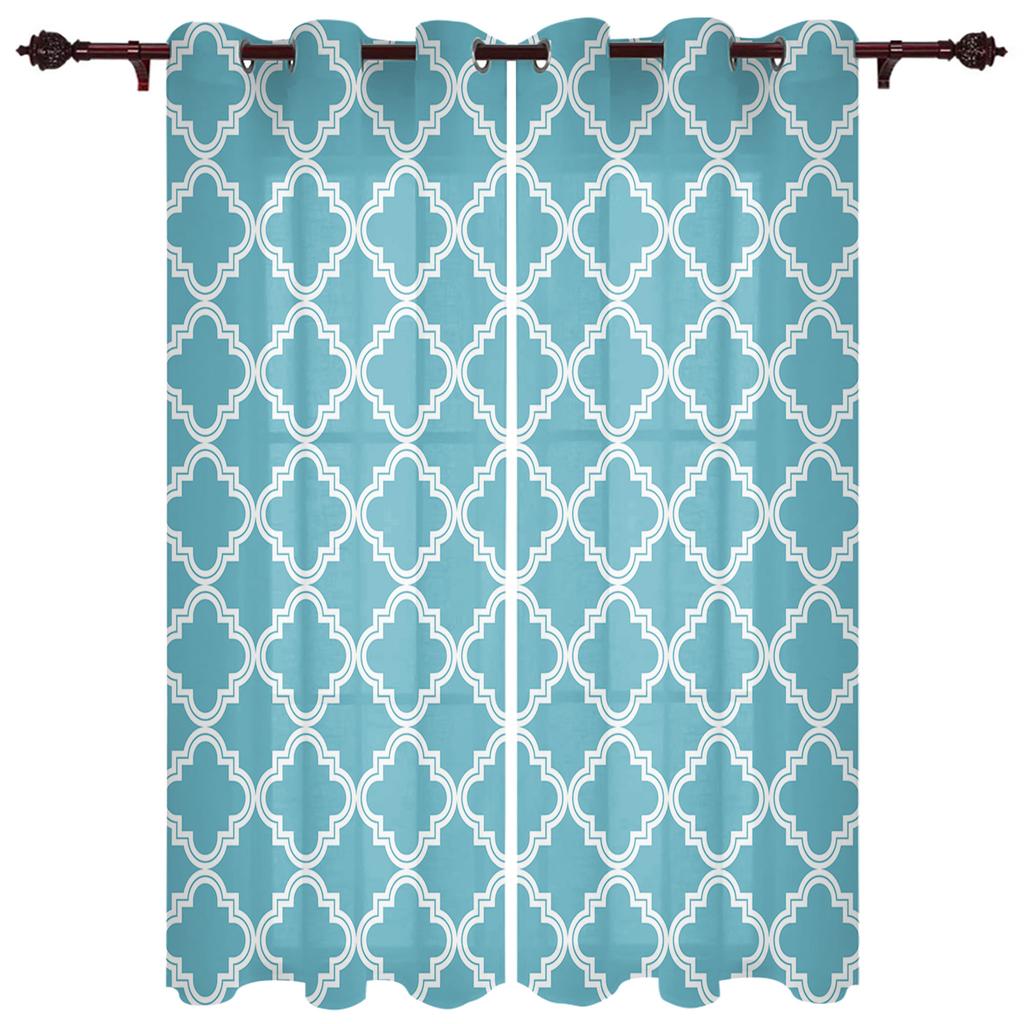 Modern Morocco Black White Curtains Kitchen Decor Items Window Curtains for Living Room Bedroom Curtain Panel