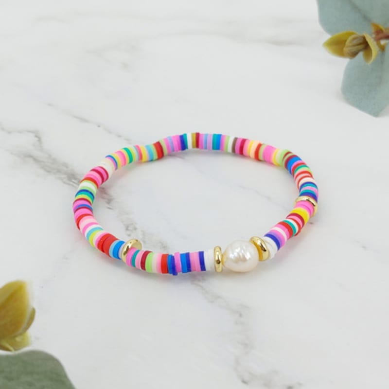 LALA Pearl Bead Bracelet B (Set of 3) - YELLOW