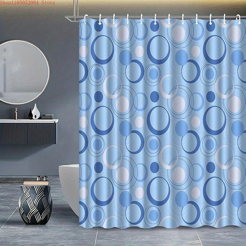 Easy Care Shower Curtain With Hooks Waterproof Anti-Mold Cute Simple Style Quick Install For Home Hotel Apartment Dorm Bathroom