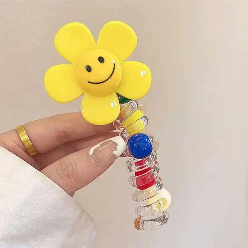 

Милый хвостик из бисера, плетеный инструмент для волос, летняя повязка на голову с телефонной линией, повязка на голову жёлтый