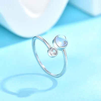 Mori Mondsteinring für Damen: 2024 Licht-Luxus Zeigefinger-Design, Perfektes Weihnachtsgeschenk