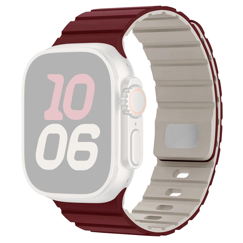 Silicone Band for Apple Watch Series 11 10 42mm/9 8 7 41mm/SE3 SE2 SE 6 5 4 40mm/3 2 1 38mm Magnetic Quick Release Strap