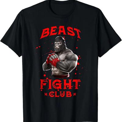 Gorilla Beast Fight Club Motivation Mma Martial Arts Boxing T-Shirt