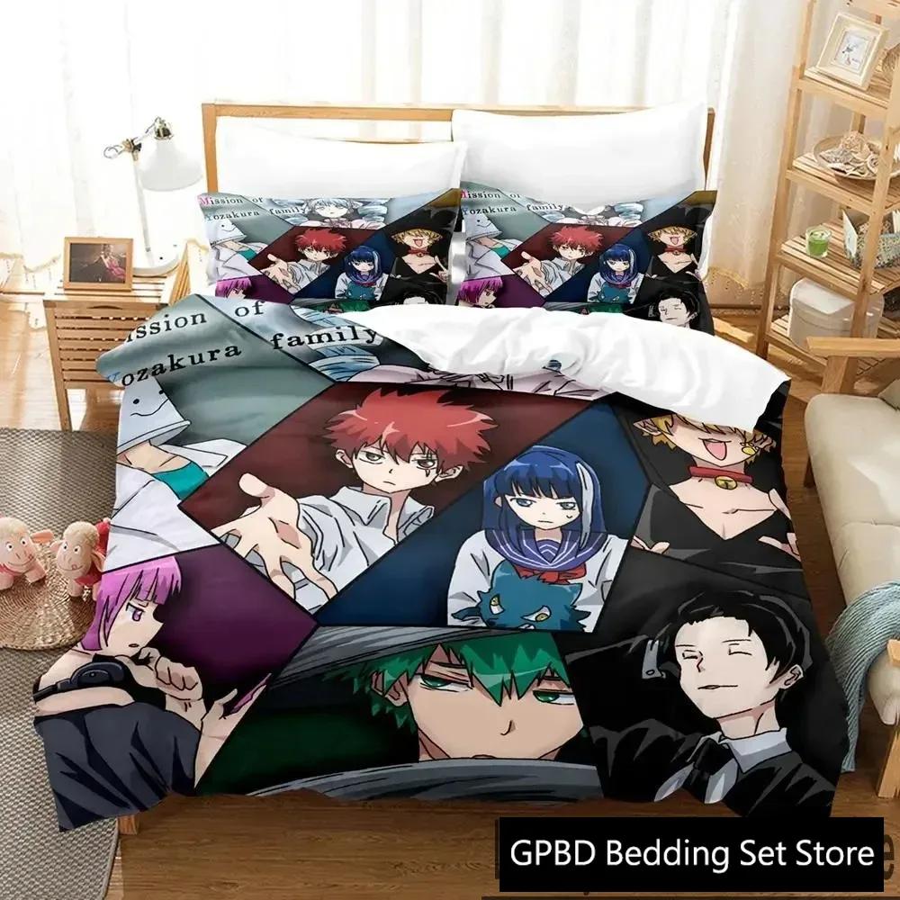

3D Print Anime Mission Yozakura Family Bedding Set Boys Girls Twin Queen King Size Duvet Cover Pillowcase Bed Boys Adult 70x133cm 2pcs