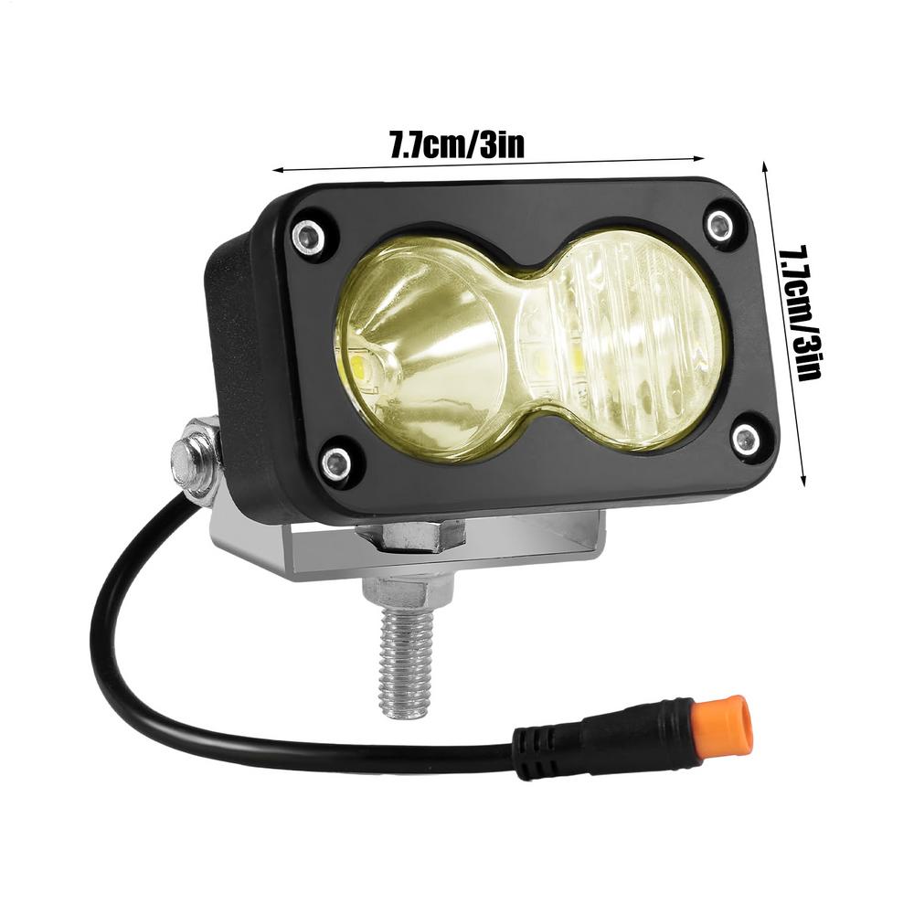20W 6500K Waterproof Electric Bike Headlight LED Bicycle Light with 3 Pin Connector for Motorcycle Night Riding Outdoor Cycling жёлтый