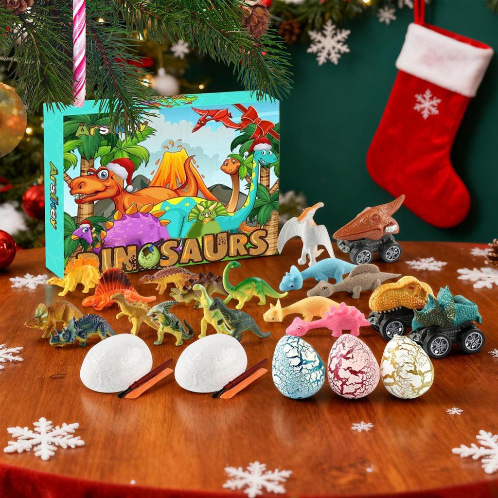Christmas Countdown Calendar 24 Days Toy Advent Dinosaur Cars For Kids Christmas Play Collection Learning Party