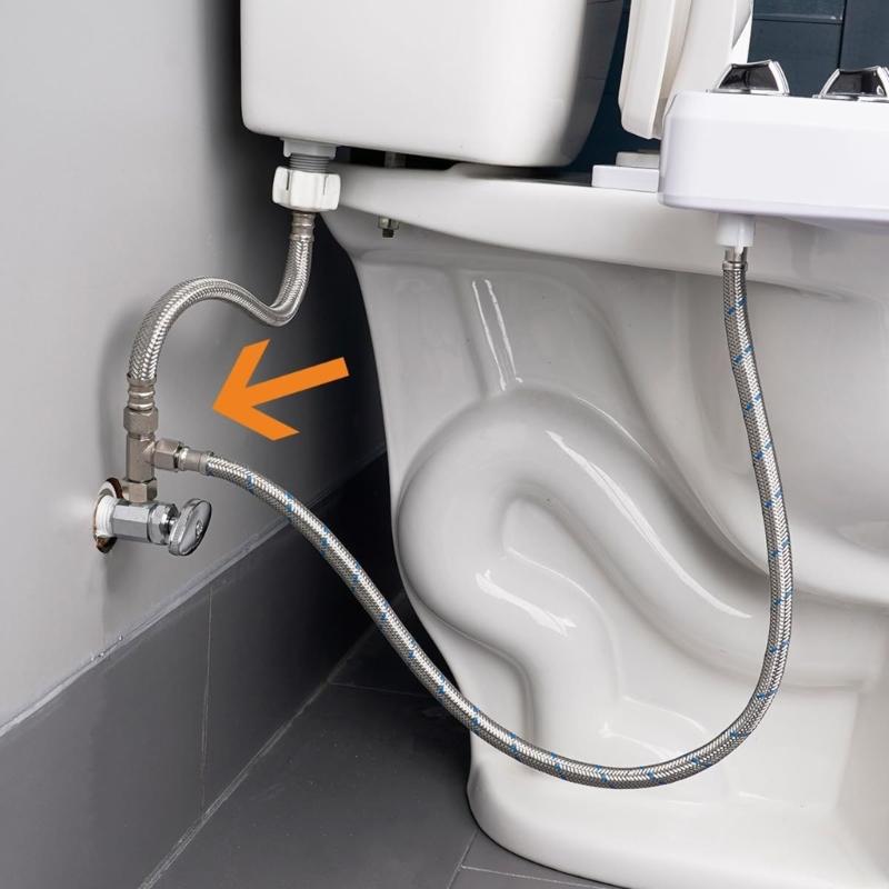 Professional Water Valves Splitters 7/8Inch Sturdy Brass Construction Leak Resistant Designs Bidet Shower Connectors