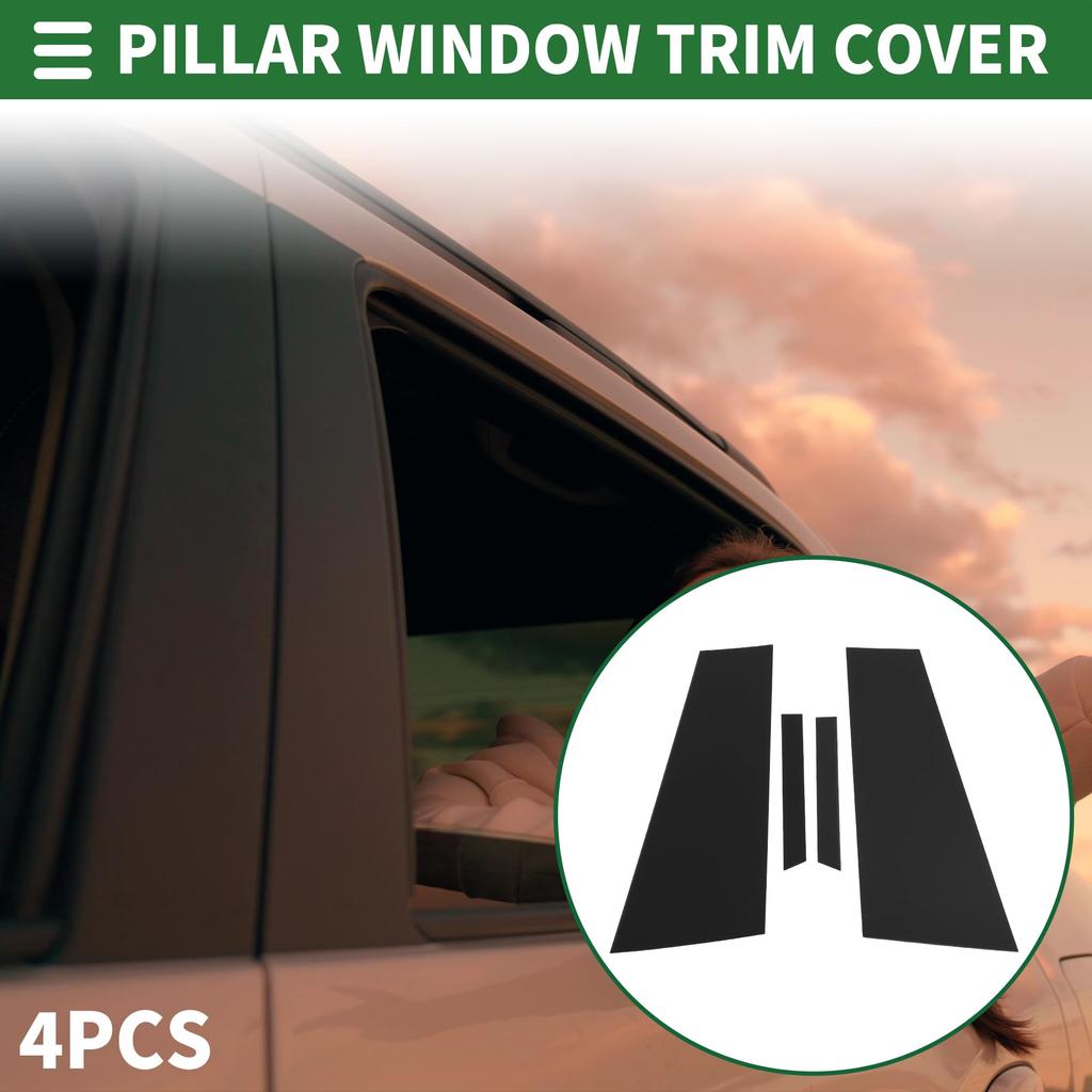 Motoforti Pillar Covers, Pillar Garnishes, Anti-Scratch Door Stickers for Mercedes CLS 2012-2014, Black