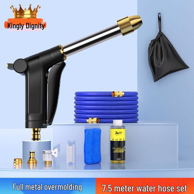 High-Pressure Telescopic Car Wash Water Gun with Soft Hose Nozzle