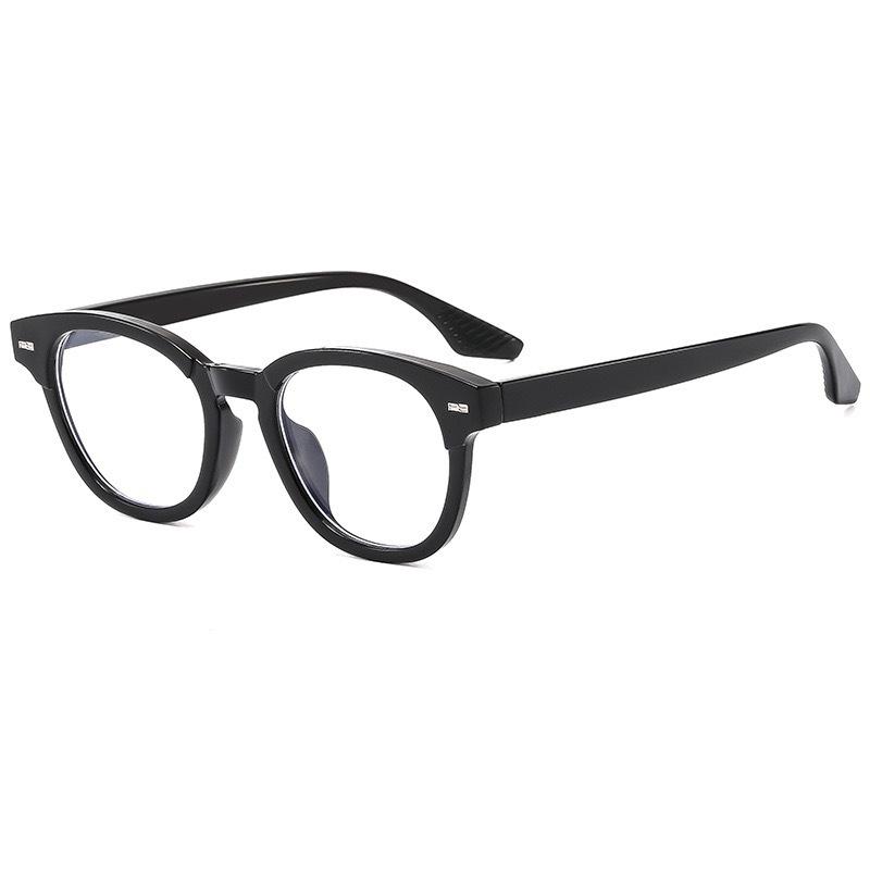 Vintage Classic Oval Square Frame Comfortable Rivet Flat Mirror Fashionable Versatile Glasses Frame