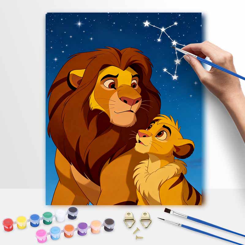 Disney Lion Family Oil Paint Digital Painting Art Kit FillIn Painting Home Decor