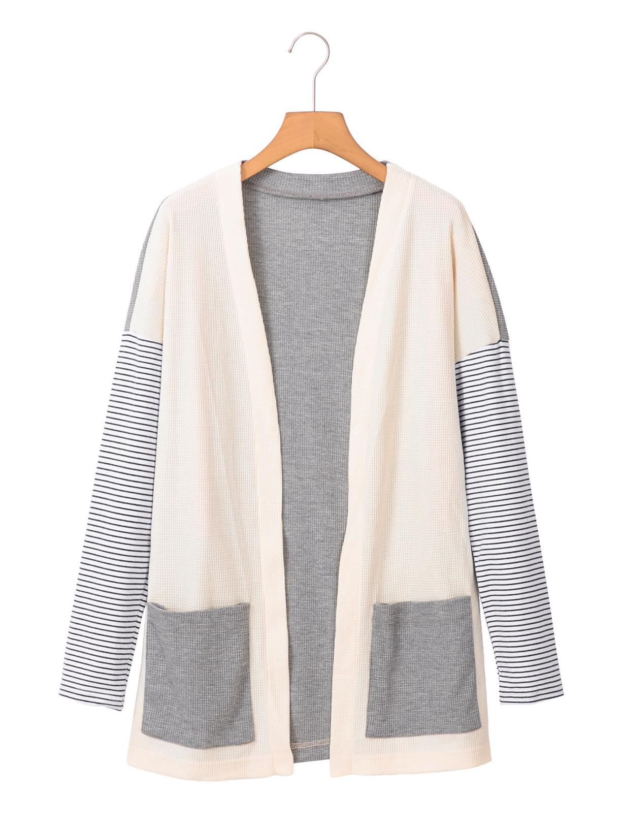 

Женский многоцветный вязаный кардиган с длинным рукавом - европейский и американский стиль S