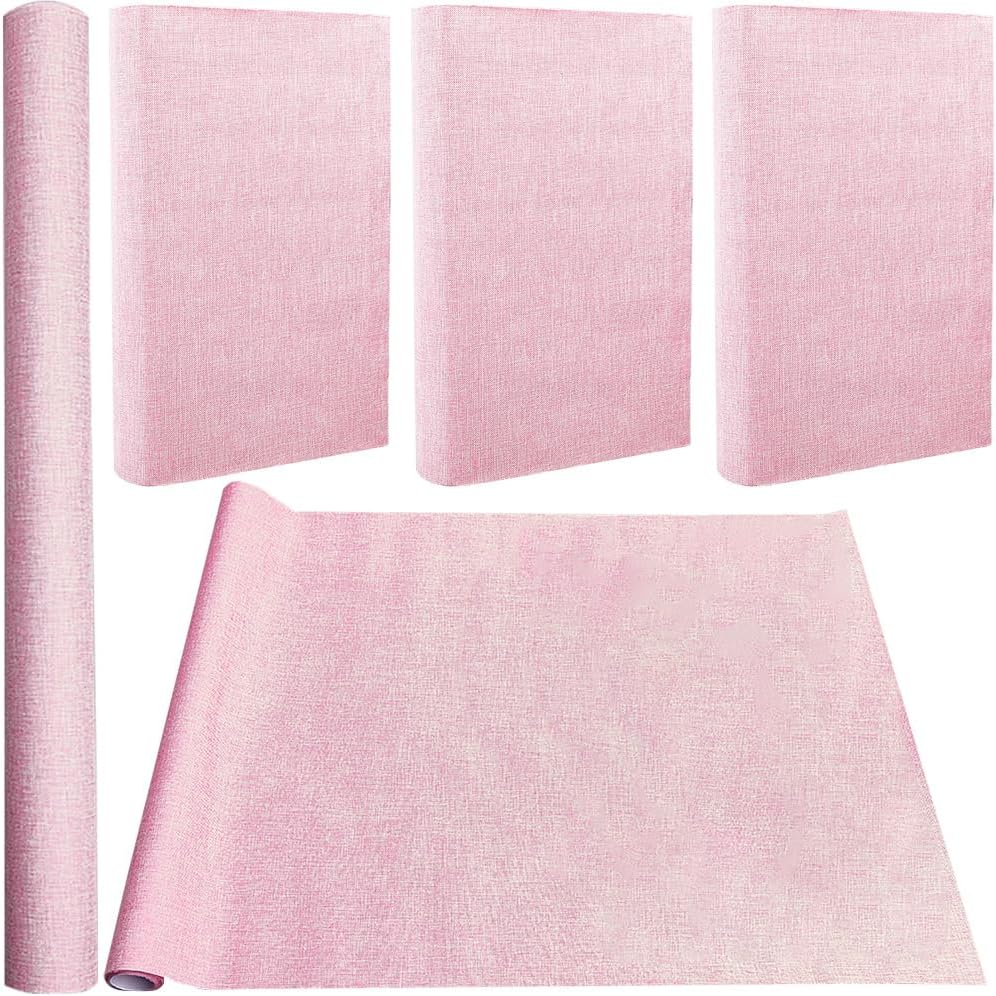 CRASPIRE 59 x 16.9in Book Cloth for Book Binding Pink Fabric Surface Paper Backed A3-A8 Bookcover Books Album Linen Scrapbooking Archival DIY