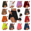 2023 Basic Summer Women's Pure Color Two-piece Fake Shorts Leggings Available In 13 Colors