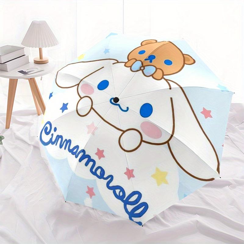 1pc Cute Cinnamoroll & Bear Ideas Automatic 3-Fold Umbrella Design, Cute Cartoon Pattern, Portable Outdoor Umbrella, Perfect, Holiday Gift for fans.S0
