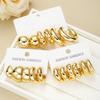 9 Pairs Of Fashionable  Ring Fried Dough Twists Water  Earrings Suitable For Women's Daily Wear