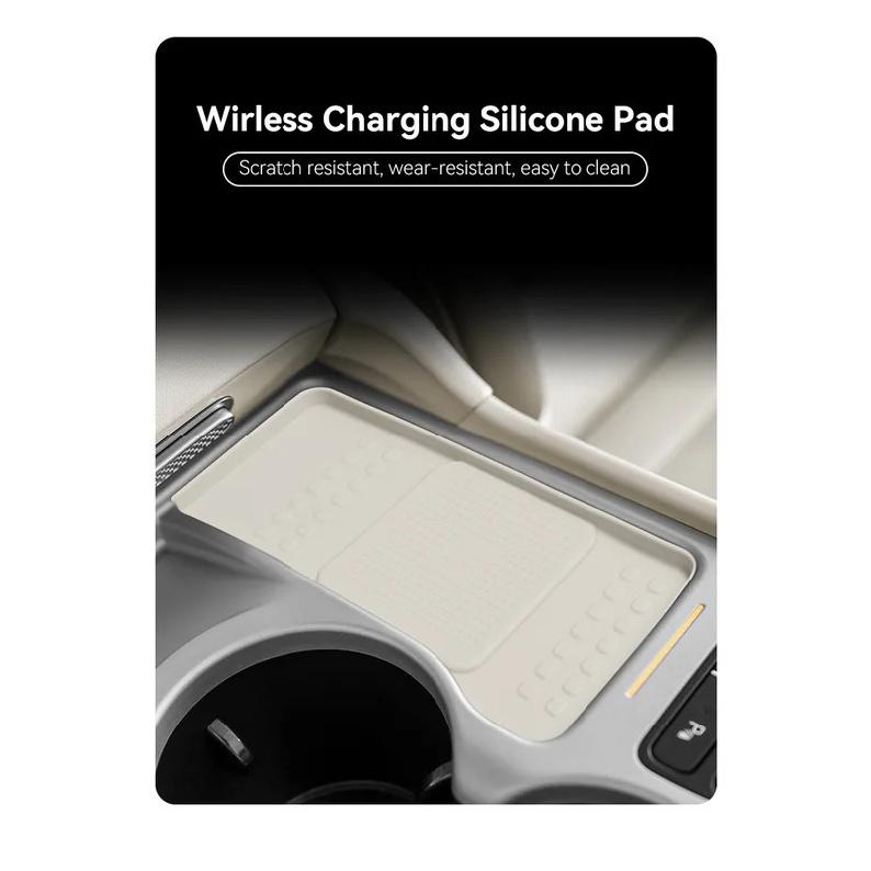 For 25 IONIQ9 Central Control Wireless Charging Silicone Anti Slip Pads, Automotive Specific Modification Accessories