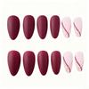 Hot-selling 24-piece nail art wearing nail Europe and America simple small fresh matte line long wear nail
