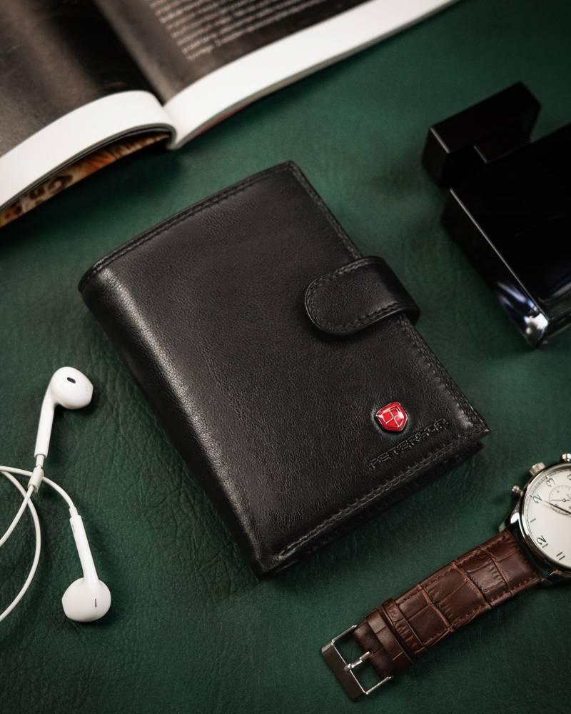 Elegant men's leather wallet - Peterson
