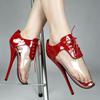 Extreme 18CM High Heels Ballett Pumps Sexy Transparent PVC Spitze Zehen Schnürsenkel Schuhe Unisex Plus Größe