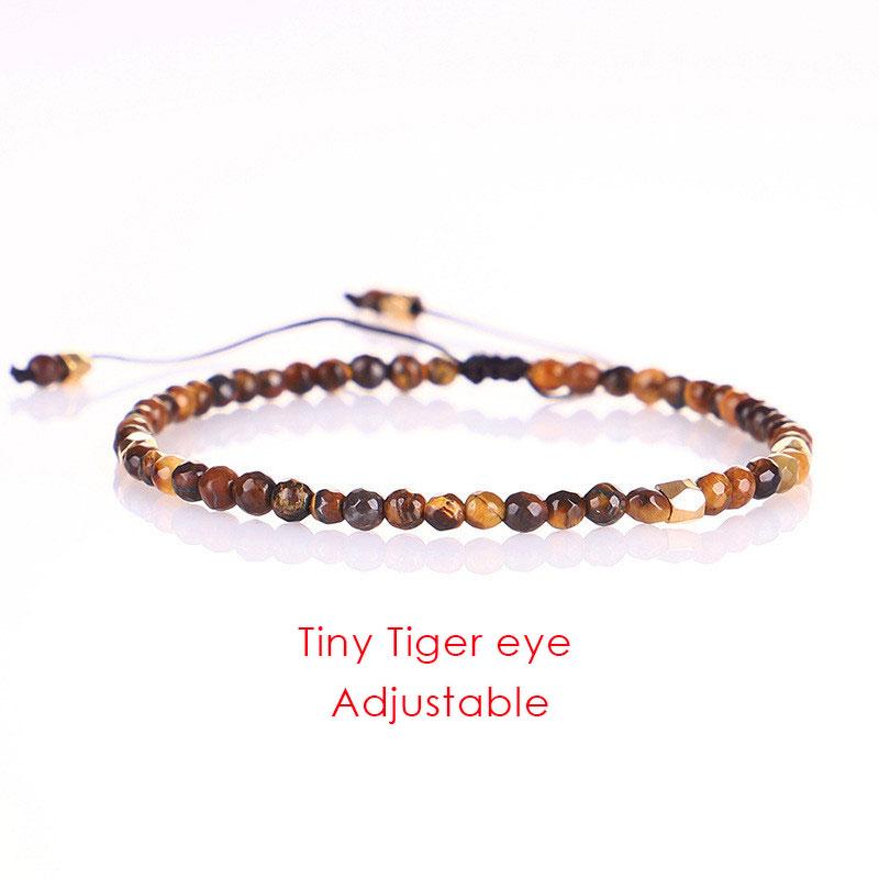 Dainty Tiny Blue Natural Stone Moonstone Beads Bracelet for Women Healing 7 Chakra Delicate Small Stacking Bracelet