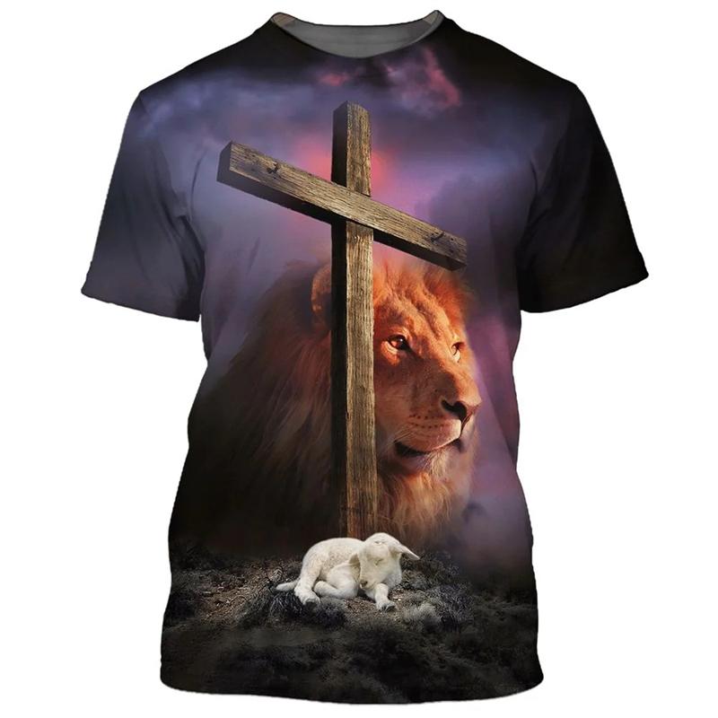 3D Print Jesus Cross T Shirt Men Women New Summmer Fashion Vintage Short Sleeve Men Oversize T-shirts Men Clothing Dropshipping