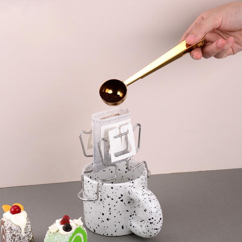 Stainless Steel Coffee Holder, Reusable Drip Coffee Tool Bag Filter Paper Holder, Coffee Cup Filter Paper Bag Holder