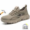 Construction Summer Safety Shoes for Men Lightweight Breathable Mesh Work Shoes Anti-slip Anti-puncture Steel Toe Work Sneakers