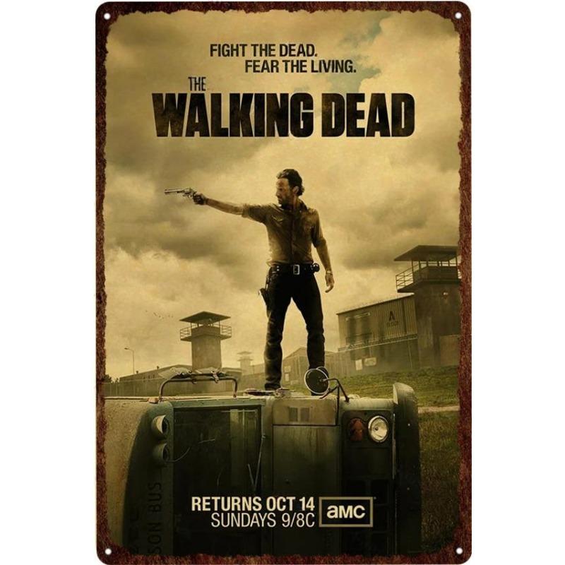Metal Tin Poster The Walking Dead Movie Metal Sign Plaque Poster for Bar Club Wall Decor Retro Home Vintage Wall Plate Pendant