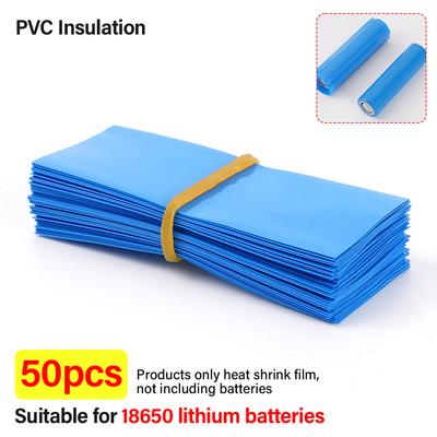 50 ks pro lithiové baterie 18650 se sadou PVC smršťovací hadičky Vnější izolační hadička baterie