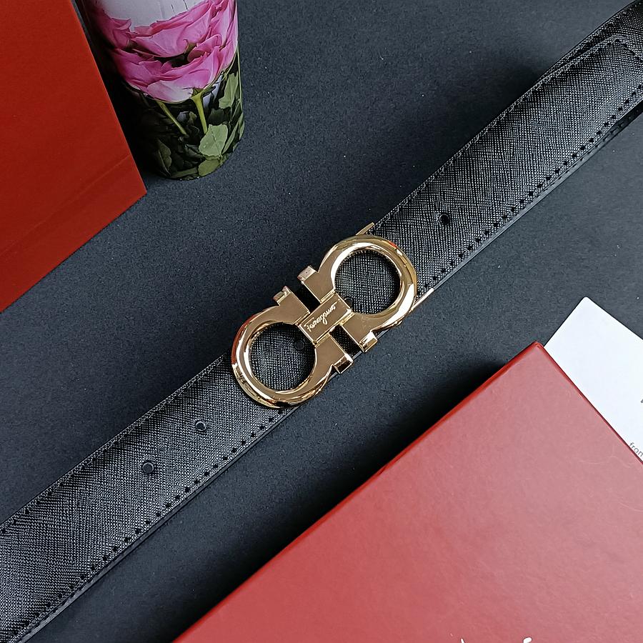 Salvatore Ferragamo 3.3cm Pánský pásek Luxusní značka Designový pásek Oblek Džíny Formální Značka Vzor párátka