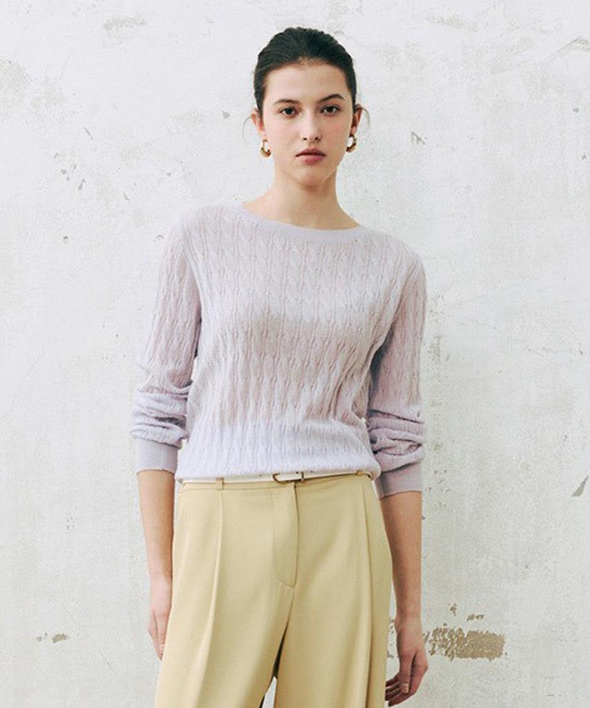 Baniseunyuyog 26Ss Soella Sheer Pullover Violet