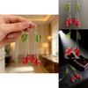 Gothic Style Copper Earrings With Cherry Motif For Trendy Women