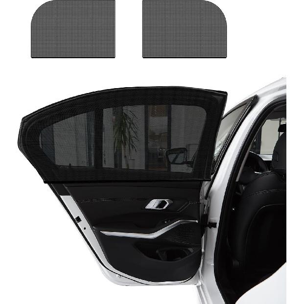

4 PCS Car Window Shades, Auto Front Rear Side Window Sun Shades for Block Heat & UV Protection, Breathable Mesh Baby Window Screen Covers, Universal Car Back