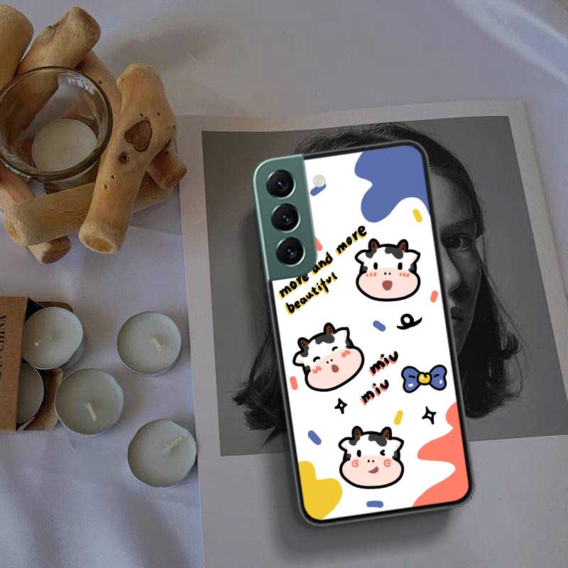 New Cute Cow Print Phone Case For Galaxy A55 A35 A25 A15 A03S A04S A05S Samsung A20E A30 A40 A50 A70 A71 A51 A41 A31 A10S A21S C