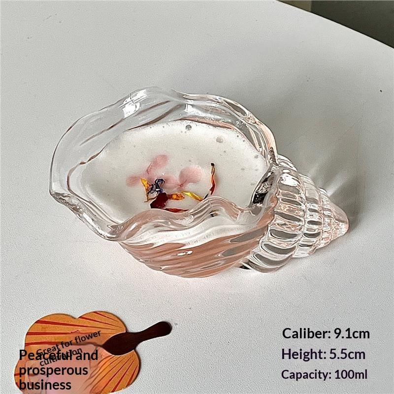 Bicchiere da Cocktail Ins Conch Vetro Creativo Per Succhi e Bevande Design Unico Bicchiere d'Impatto con Estetica Costiera