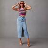 Women Long Jean Skirts Stretch Denim Midi Bodycon Skirt