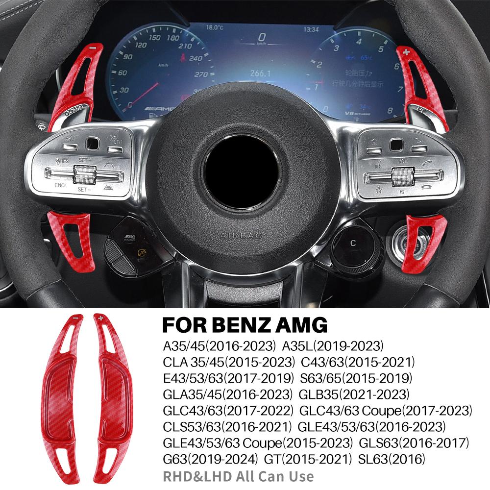 Palette del Cambio al Volante per Mercedes-Benz AMG A35 A45 C63 E63 S63 G63 C43 CLA GLA GLC GLS GLE 2016-2023 Estensione Leva del Cambio