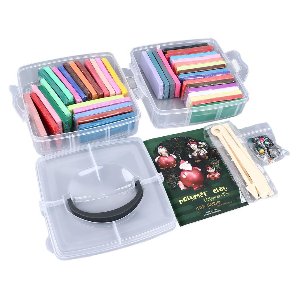 Kit Lut Polimeric 42 Culori 5 Unelte Spatulă Jucărie Educativă pentru Copii Set Lut de Modelaj pentru 3 Ani