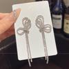 925 Sterling Silver Full Diamond Tassel Earrings – High-End European & American Style, Super Shiny, Luxurious Ear Jewelry for Women.