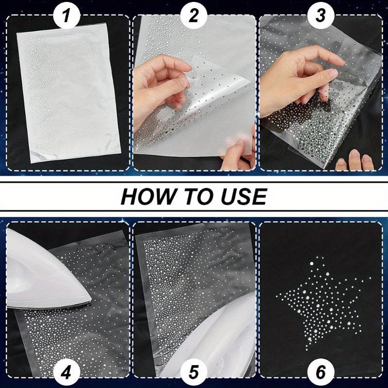 5 Sheets Glass Hotfix Rhinestones, Crystal Clear Adhesive Backed Polka Dot Pattern, DIY Craft & Garment Embellishments 1.5~3mm